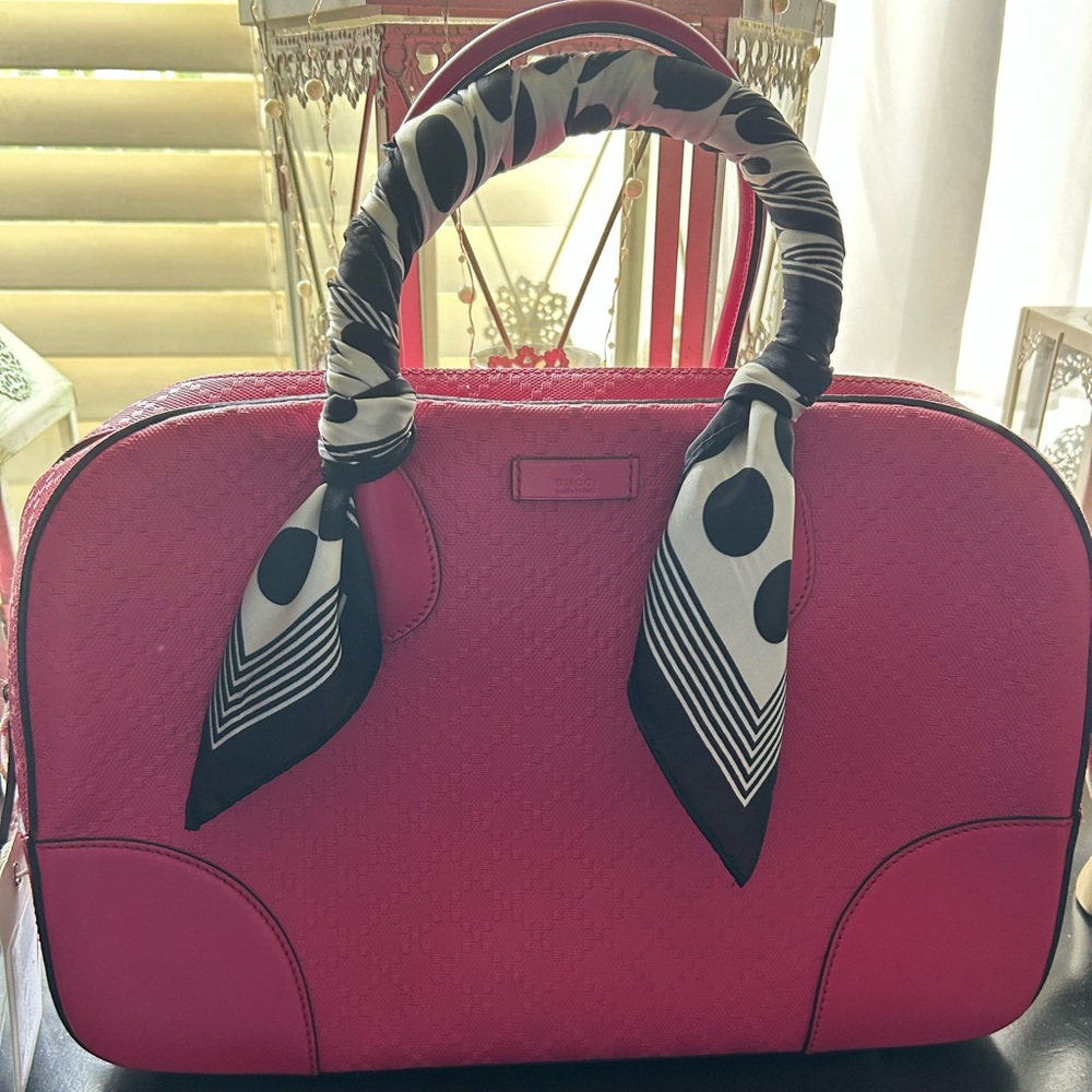 Gucci pink Leather Diamonte handbag
